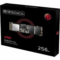 Adata SSD 256GB SX8200 PRO PCIe M.2 2280 NVMe, ASX8200PNP-256GT-C