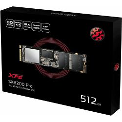 Adata SSD 512GB SX8200 PRO PCIe M.2 2280 NVMe, ASX8200PNP-512GT-C
