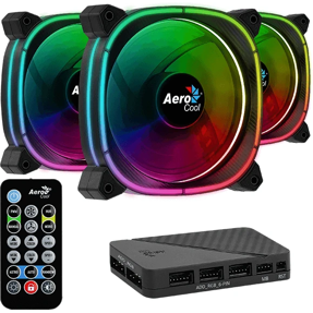 Aerocool ventilator 120mm Astro 12 Pro ARGB 3-pack with remote control, ACF3-AT10217.02