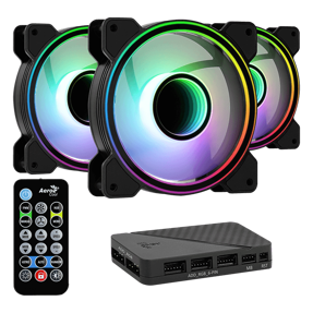 Aerocool ventilator 120mm Mirage 12 Pro ARGB 3-pack with remote control, ACF3-MR10227.11