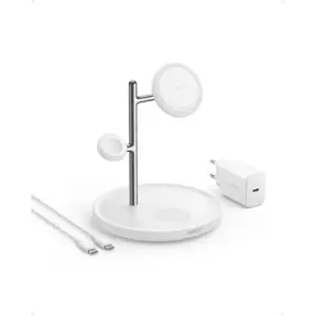 Anker stanica za bežično punjenje, Mag Go 3u1, 15W, B25M3321, White