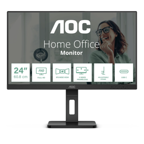 AOC 24P3CV, 23.8", FHD, IPS, 100Hz, HDMI, DP, USB Hub, USB-C, PD65W, RJ45, zvučnici