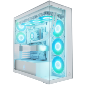 Arctic Midi Tower Xtender, Clear Glass, White, 5xARGB ventilators, ACPCC00014A