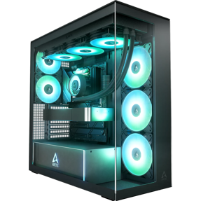 Arctic Midi Tower Xtender, Clear Glass, Black, ACPCC00023A