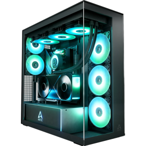 Arctic Midi Tower Xtender VG, Clear Glass, Black, GPU vertical mount, ACPCC00024A