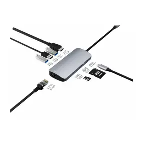 Asonic USB-C Hub 6u1, 3x USB 3.0/1x HDMI/1x USB Type-C/1x Gigabit Ethernet/ 1x microSD,/1x SD Card, N-UHC1001a