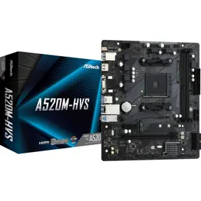 Asrock A520M-HVS, AMD A520, AM4, DDR4, mATX, 90-MXBE60-A0UAYZ