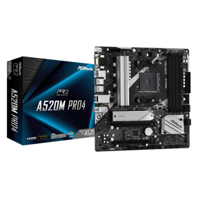 Asrock A520M-Pro4, AMD A520, AM4, DDR4, mATX 90-MXBDU0-A0UAYZ