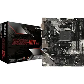 Asrock B450M-HDV R4.0, AMD B450, AM4, DDR4, mATX, 90-MXB9N0-A0UAYZ