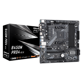 Asrock B450M PRO4 R2.0, AMD B450, AM4, DDR4, mATX, 90-MXBEG0-A0UAYZ