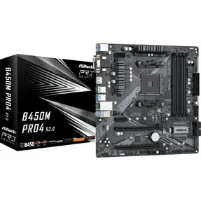 Asrock B450M PRO4 R2.0, AMD B450, AM4, DDR4, mATX, 90-MXBEG0-A0UAYZ
