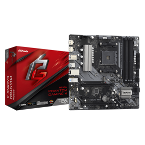 Asrock B550M Phantom Gaming 4, AMD B550, AM4, DDR4, mATX,90-MXBE90-A0UAYZ