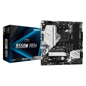 Asrock B550M Pro4, AMD B550, AM4, DDR4, mATX, 90-MXBDK0-A0UAYZ