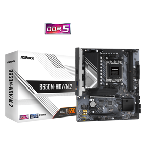 ASRock B650M-HDV/M.2, AMD B650, AM5, DDR5, mATX, 90-MXBLA0-A0UAYZ