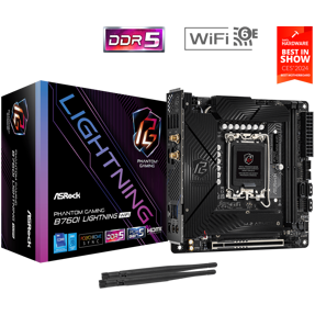 ASRock B760I Lightning WIFI, Intel B760, LGA 1700, DDR5, Mini-ITX, 90-MXBNN0-A0UAYZ
