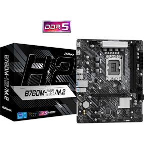 ASRock B760M-H2/M.2, Intel B760, LGA 1700, DDR5, mATX, 90-MXBN00-A0UAYZ