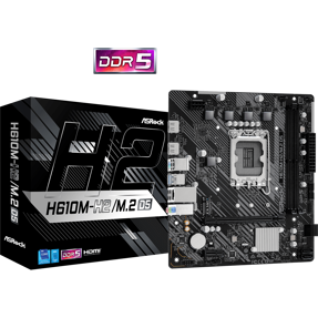 ASRock H610M-H2/M.2 D5, Intel H610, LGA 1700, DDR5, mATX, 90-MXBML0-A0UAYZ