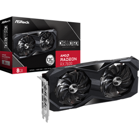 Asrock RX7600 Challenger OC, 8GB GDDR6, AMD Radeon, RX7600 CL 8GO, 90-GA41ZZ-00UANF