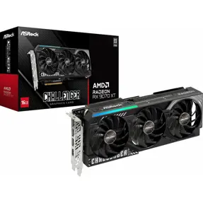 Asrock RX9070XT Challenger, 16GB GDDR6, AMD Radeon, 90-GA61ZZ-00UANF