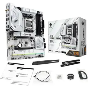 Asrock X870 Steel Legend WIFI, AMD X870, AM5, DDR5, ATX, White, 90-MXBPJ0-A0UAYZ