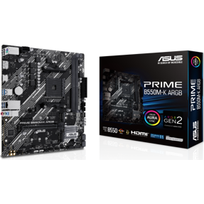 Asus Prime B550M-K ARGB, AMD B550, AM4, DDR4, mATX, 90MB1GC0-M0EAY0