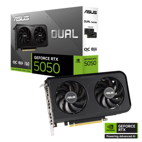 ASUS RTX5050 OC, DUAL-RTX5050-O8G, 8GB GDDR6, NVIDIA Geforce, 90YV0N72-M0NA00