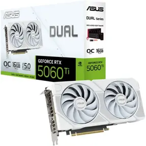 Asus RTX5060Ti OC, DUAL-RTX5060TI-16G-WHITE, 16GB GDDR7, NVIDIA GeForce, 90YV0MH6-M0NA00