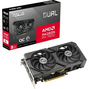 ASUS RX7600 OC, DUAL-RX7600-O8G-EVO, 8GB GDDR6, AMD Radeon, 90YV0LD0-M0NA00