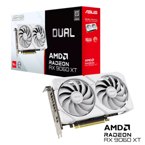 ASUS RX9060XT, DUAL-RX9060XT-16G-WHITE, 16GB GDDR6, AMD Radeon, 90YV0LG3-M0NA00