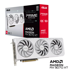 ASUS RX9070XT OC, PRIME-RX9070XT-O16G-WHITE, 16GB GDDR6, AMD Radeon, 90YV0L75-M0NA00