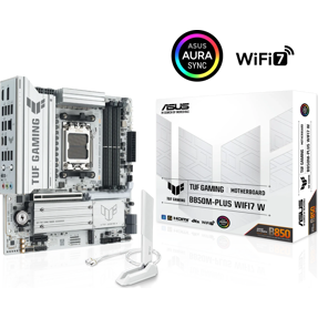 Asus TUF Gaming B850M-Plus WIFI7, AMD B850, AM5, DDR5, mATX, White, 90MB1MD0-M0EAY0