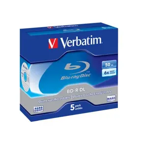 BD-R DL Verbatim 50GB 6x Hard Coat Scratch Guard Plus 5 pack JC, V043748