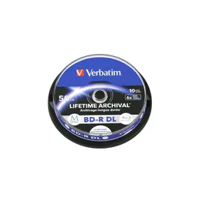 BD-R SL Verbatim M-Disc 50GB 6× Printable, Lifetime Archival, 10 pack spindle, V043847