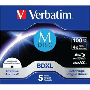 BD-R XL Verbatim M-Disc 100GB 4x Inkjet Printable 5-pack, V043834