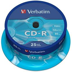 CD-R medij Verbatim 700MB 52× DataLife 25-pack, V043432