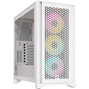Corsair Midi Tower 4000D RGB Airflow, glass window, White, CC-9011241-WW