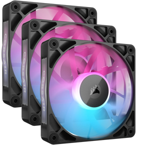 Corsair ventilator 120mm iCUE Link RX120, PWM, RGB, 3-Pack, Black, CO-9051018-WW