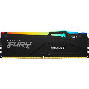 DDR5 16GB (1x16) Kingston, 6000MHz, CL30, Fury Beast Black RGB, Intel XMP/AMD Expo, KF560C30BBEA-16