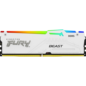 DDR5 16GB (1x16) Kingston, 6000MHz, CL30, Fury Beast White RGB, Intel XMP/AMD Expo, KF560C30BWEA-16