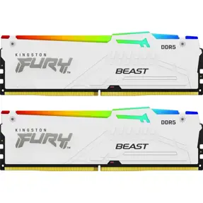 DDR5 32GB (2x16) Kingston, 5600MHz, Fury BEAST RGB White, Intel XMP 3.0/AMD EXPO, KF556C36BWEAK2-32