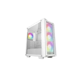 DeepCool Midi Tower CC560 Mesh V2 WH, ATX, ARGB, Tempered glass, White, R-CC560-WHAMA4-G-2