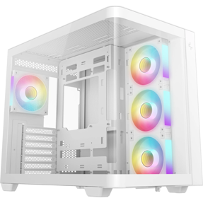 DeepCool Midi Tower CG530U 4F WH, ARGB, Curved glass, White, R-CG530U-WHAGA4-G