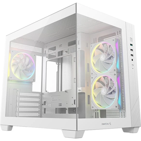 DeepCool Mini Tower CG330 3F WH, Dual-chamber, Tempered glass, White, R-CG330-WHNGM3-G