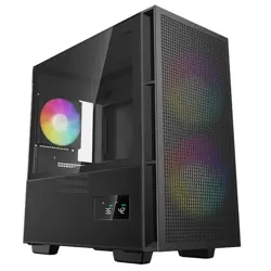 DeepCool Mini Tower CH360 Digital, Micro-ATX, ARGB, LCD, Tempered glass, Black, R-CH360-BKAPE3D-G-1