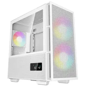 DeepCool Mini Tower CH360 Digital WH, Micro-ATX, ARGB, LCD, Tempered glass, White, R-CH360-WHAPE3D-G-1