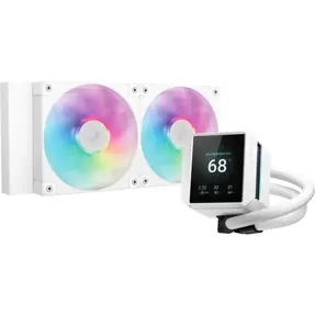 DeepCool vodeno hlađenje MYSTIQUE 240 WH, ARGB, TDP 280W, White, 240mm, LCD, R-LX240-WHDSNMCP-G-1