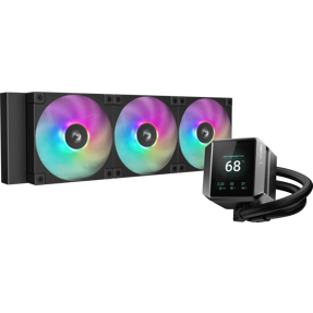 DeepCool vodeno hlađenje MYSTIQUE 360 ARGB, LCD, TDP 300W, Black, 360mm, R-LX750-BKADSNC-G-1