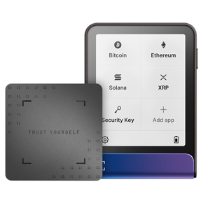 Digitalni novčanik za kriptovalute Ledger Flex s ključem za oporavak, NFC, Bluetooth, USB-C, crno-plavi
