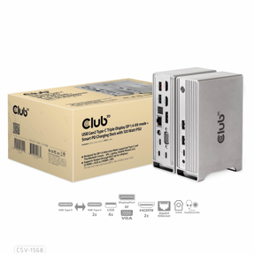 Docking station Club3D, USB Type-C, USB-A, HDMI, DP, RJ45, Audio/Mic, Toslink, CSV-1568