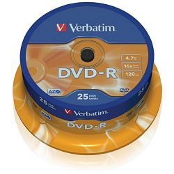 DVD-R medij Verbatim 4.7GB 16x Matt Silver 25-pack, V043522